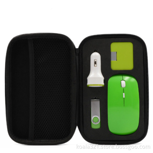 Custom Business Gift Set Promotional Gift Set Red Christmas Gift Set with usb flash drive car charger